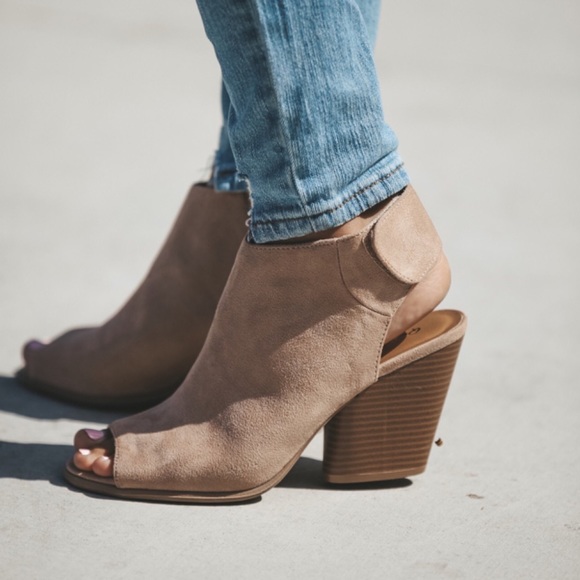 OLYMPIA- Peep Toe Bootie - Picture 5 of 8